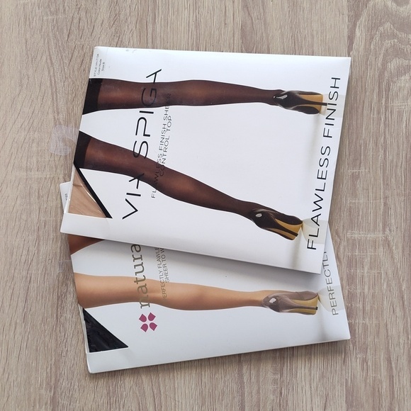 Via Spiga Accessories - NEW Naturalizer/Via Spiga Pantyhose 2-PC Set in Nude/Blk Combo